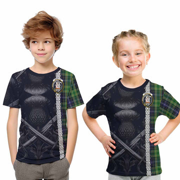 McKellar Tartan Kid T-Shirt with Family Crest Cross Sword Thistle Celtic Vibes Youth XL Size14 - Tartan Vibes Clothing