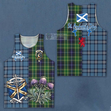 McKellar Tartan Men's Tank Top Happy St. Andrew's Day Half Tartan Style Men - Tartan Vibes Clothing
