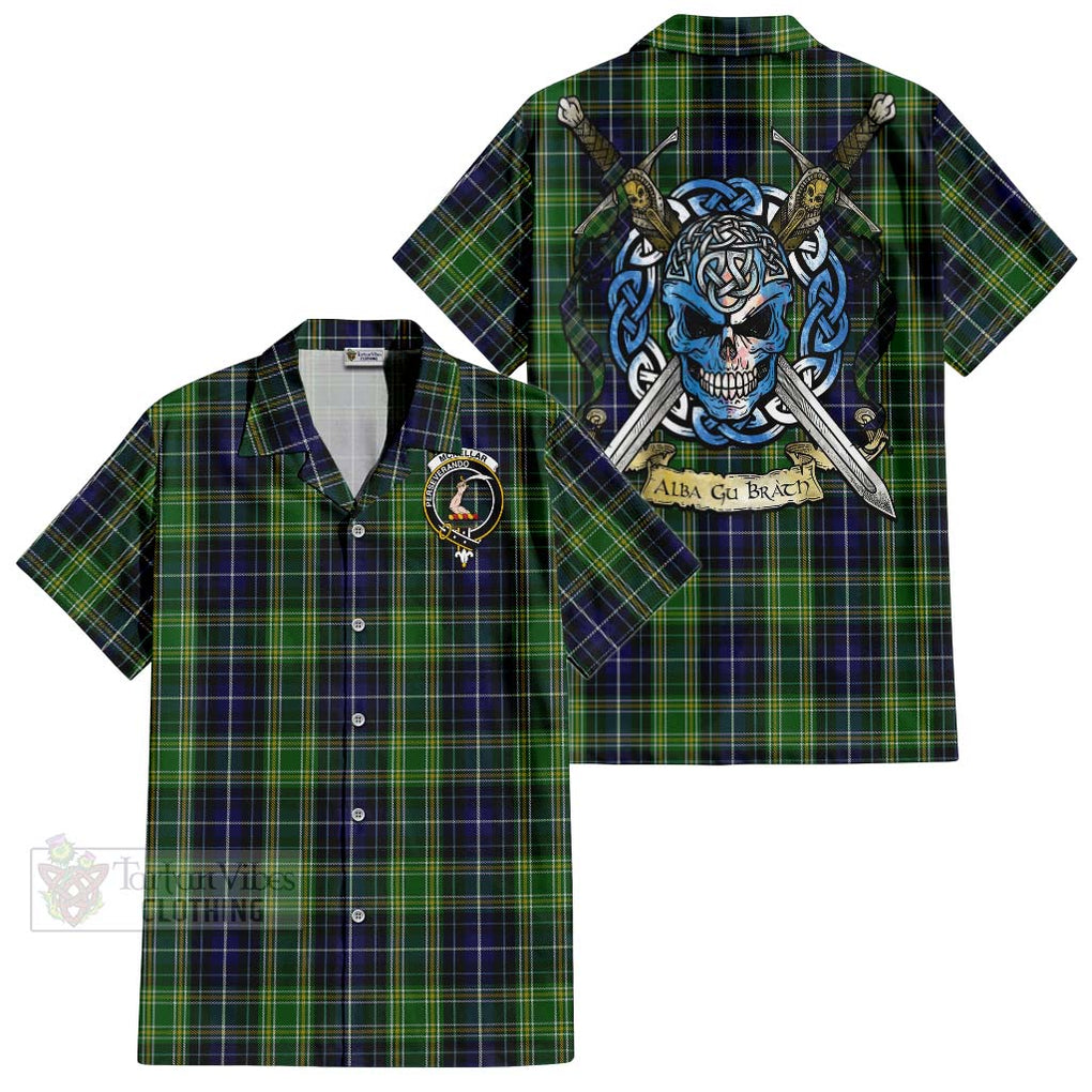 McKellar Tartan Hawaiian Shirt with Family Crest Celtic Skull Style Kid - Tartan Vibes Clothing