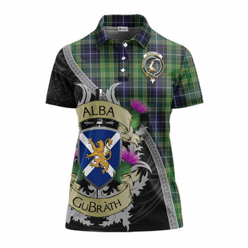 McKellar Tartan Family Crest Women's Polo Shirt Lion Rampant Royal Thistle Shield Celtic Inspired Women - Tartan Vibes Clothing