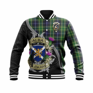 McKellar Tartan Family Crest Baseball Jacket Lion Rampant Royal Thistle Shield Celtic Inspired Unisex - Tartan Vibes Clothing