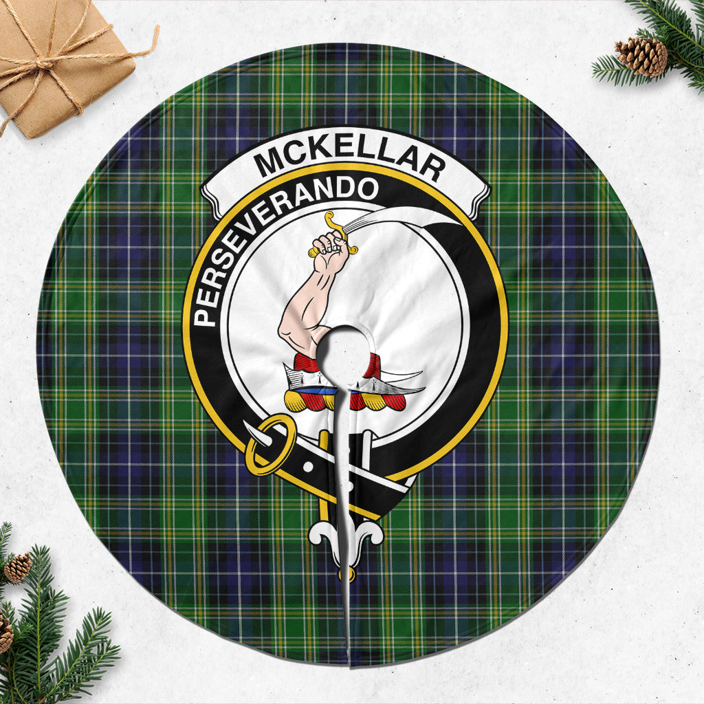 McKellar Tartan Christmas Tree Skirt with Family Crest 47*47 inch - Tartan Vibes Clothing