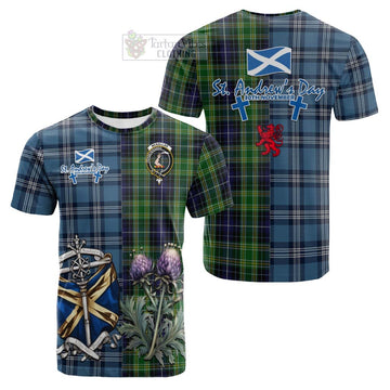 McKellar Tartan Cotton T-shirt Happy St. Andrew's Day Half Tartan Style Kid's Shirt - Tartan Vibes Clothing