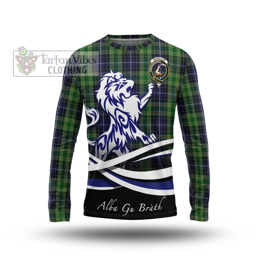 McKellar Tartan Long Sleeve T-Shirt with Alba Gu Brath Regal Lion Emblem Unisex - Tartan Vibes Clothing