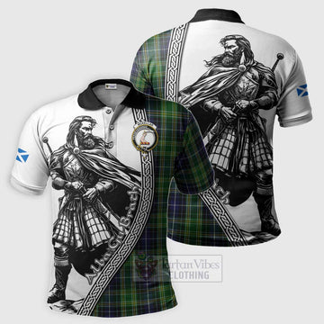 McKellar Tartan Clan Crest Polo Shirt with Highlander Warrior Celtic Style Kid - Tartan Vibes Clothing