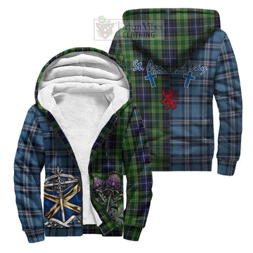 McKellar Tartan Sherpa Hoodie Happy St. Andrew's Day Half Tartan Style Unisex S - Tartan Vibes Clothing