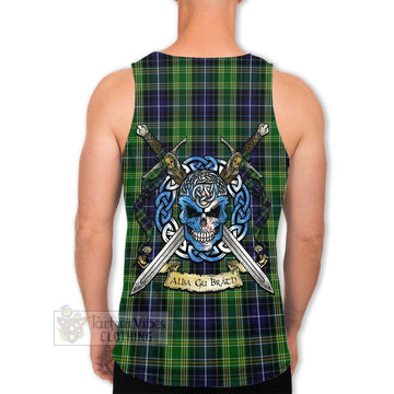 McKellar Tartan Men's Tank Top with Family Crest Celtic Skull Style Men - Tartan Vibes Clothing