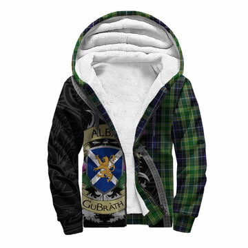 McKellar Tartan Family Crest Sherpa Hoodie Lion Rampant Royal Thistle Shield Celtic Inspired