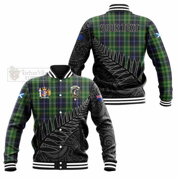 McKellar Crest Tartan Baseball Jacket with New Zealand Silver Fern Half Style Unisex - Tartan Vibes Clothing