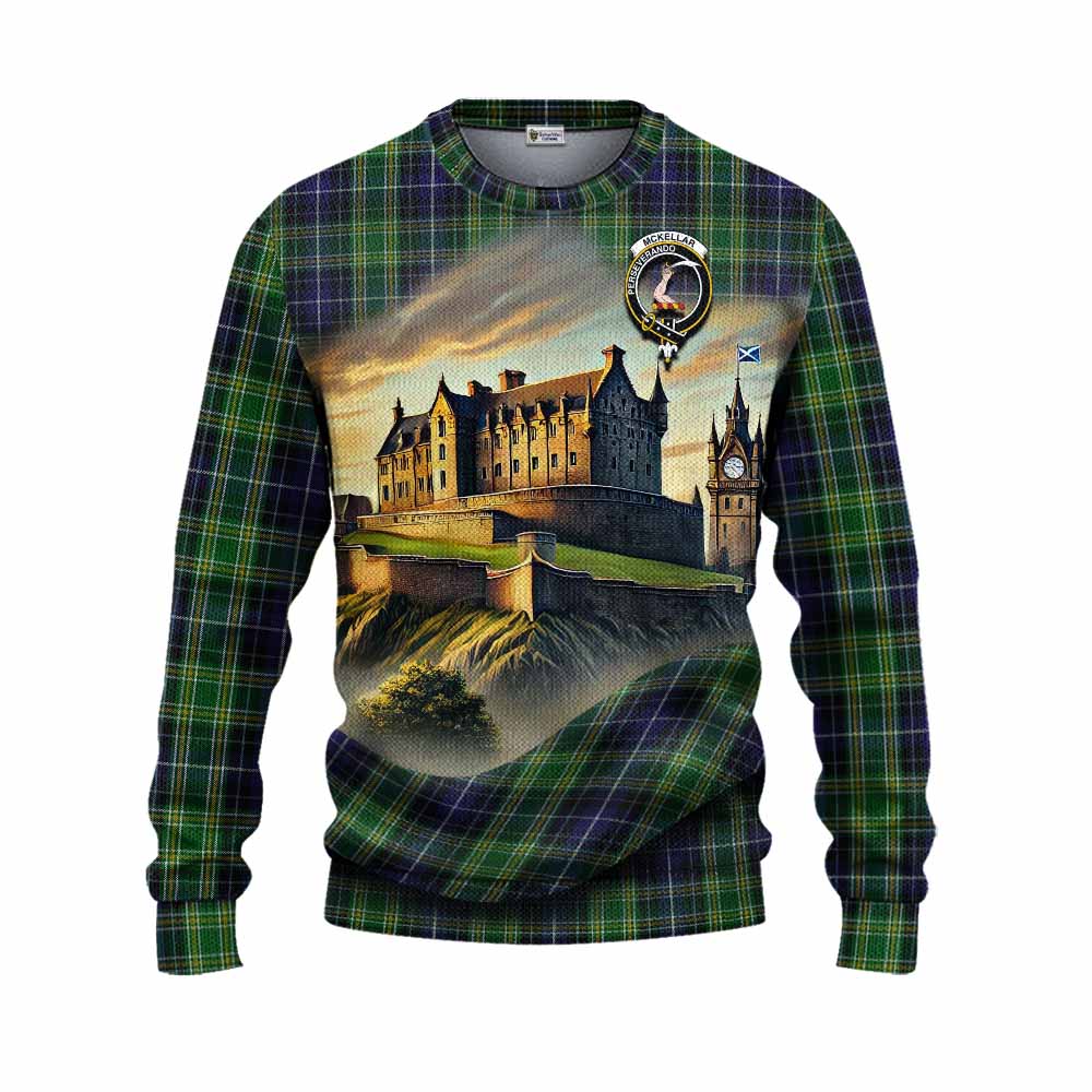 McKellar Tartan Family Crest Knitted Sweater with Scottish Ancient Castle Style Unisex - Tartan Vibes Clothing