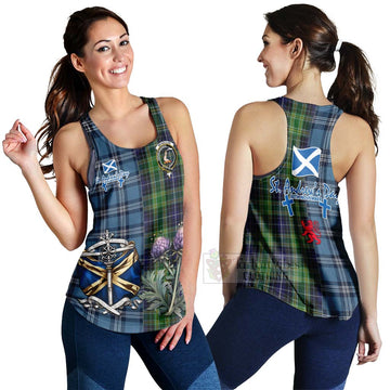 McKellar Tartan Women's Racerback Tanks Happy St. Andrew's Day Half Tartan Style 4XL - Tartan Vibes Clothing