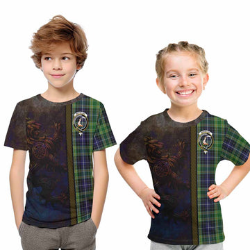McKellar Tartan Family Crest Kid T-Shirt Alba Gu Brath Be Brave Lion Ancient Style Youth XL Size14 - Tartan Vibes Clothing