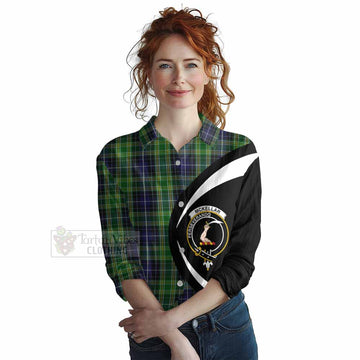 McKellar Tartan Women's Casual Shirt with Family Crest Circle Style Female - Tartan Vibes Clothing