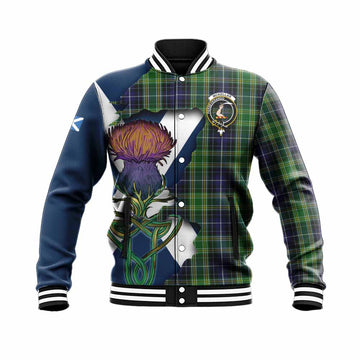 McKellar Tartan Family Crest Baseball Jacket Scottish Thistle Celtic Inspired Unisex - Tartan Vibes Clothing