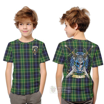 McKellar Tartan Kid T-Shirt with Family Crest Celtic Skull Style Youth XL Size14 - Tartan Vibes Clothing