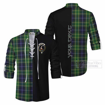 McKellar Tartan Ghillie Kilt Shirt with Family Crest and Half Of Me Style Men - Tartan Vibes Clothing