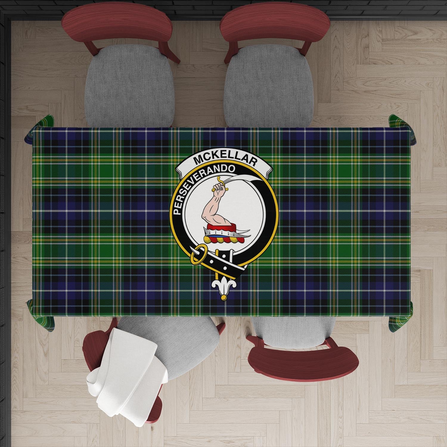 McKellar Tartan Tablecloth with Family Crest XL 57.1"x70.9"(145x180cm) - Tartan Vibes Clothing