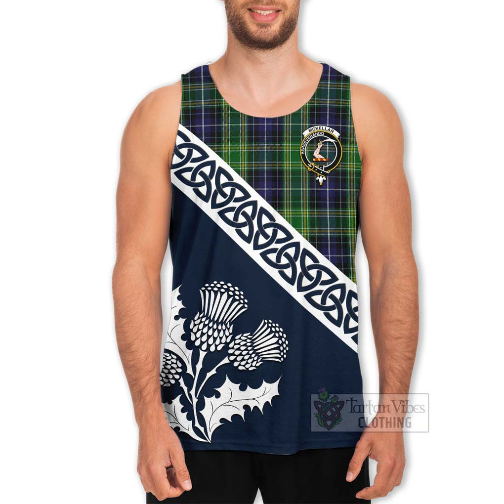 McKellar Tartan Men's Tank Top Featuring Thistle and Scotland Map Men - Tartan Vibes Clothing