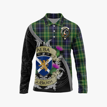 McKellar Tartan Family Crest Long Sleeve Polo Shirt Lion Rampant Royal Thistle Shield Celtic Inspired Unisex - Tartan Vibes Clothing