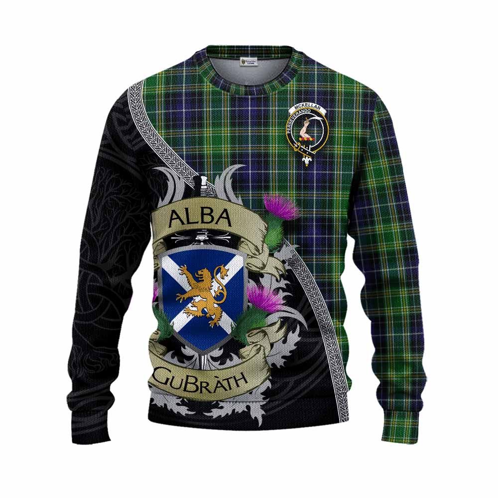 McKellar Tartan Family Crest Knitted Sweater Lion Rampant Royal Thistle Shield Celtic Inspired Unisex - Tartan Vibes Clothing