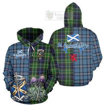 McKellar Tartan Hoodie Happy St. Andrew's Day Half Tartan Style Zip Hoodie - Tartan Vibes Clothing