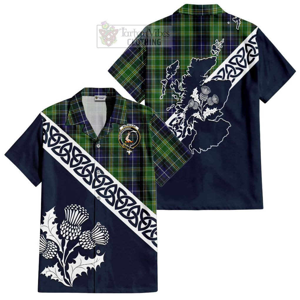 McKellar Tartan Hawaiian Shirt Featuring Thistle and Scotland Map Kid - Tartan Vibes Clothing