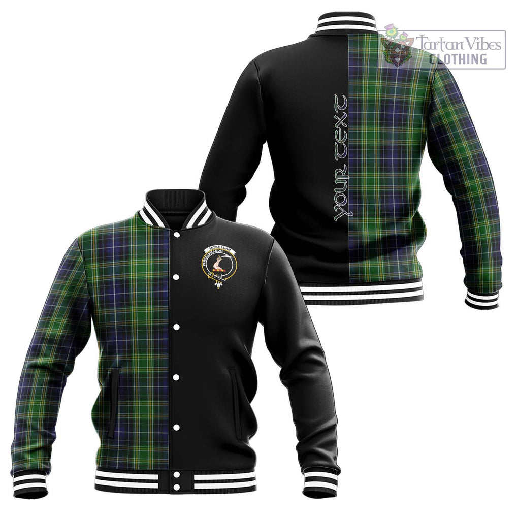 McKellar Tartan Baseball Jacket with Family Crest and Half Of Me Style Unisex - Tartan Vibes Clothing
