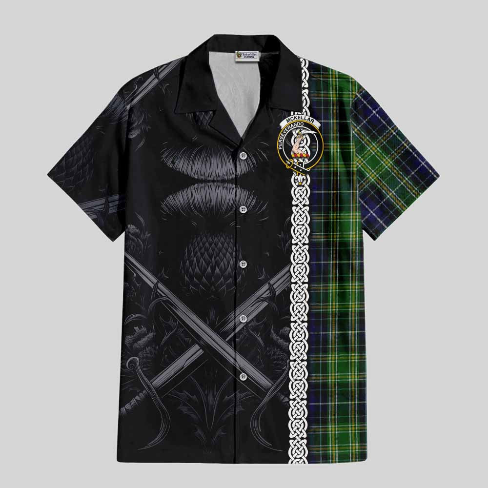 McKellar Tartan Hawaiian Shirt with Family Crest Cross Sword Thistle Celtic Vibes Kid - Tartan Vibes Clothing
