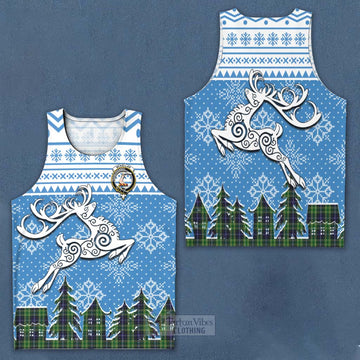 McKellar Clan Christmas Men's Tank Top Celtic Reindeer Style Men - Tartan Vibes Clothing