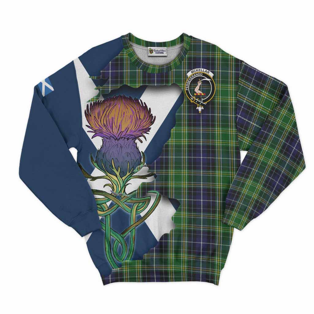 McKellar Tartan Family Crest Sweatshirt Scottish Thistle Celtic Inspired Unisex - Tartan Vibes Clothing