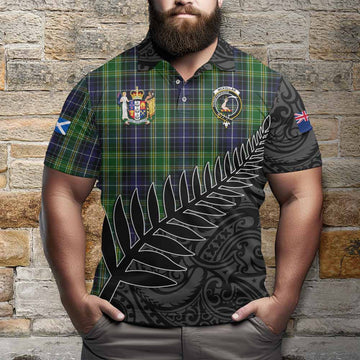 McKellar Crest Tartan Polo Shirt with New Zealand Silver Fern Half Style Kid - Tartan Vibes Clothing