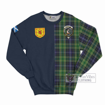 McKellar Tartan Sweatshirt Alba with Scottish Lion Royal Arm Half Style Unisex - Tartan Vibes Clothing