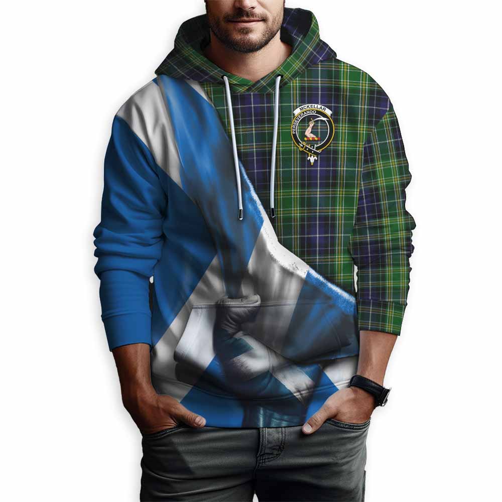 Tartan Vibes Clothing McKellar Tartan Hoodie with Family Crest Scotland Patriotic Style