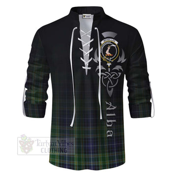 McKellar Tartan Ghillie Kilt Shirt Featuring Alba Gu Brath Family Crest Celtic Inspired - Tartan Vibes Clothing