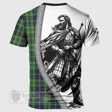 McKellar Tartan Clan Crest T-Shirt with Highlander Warrior Celtic Style - Tartan Vibes Clothing