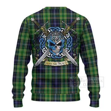 McKellar Tartan Ugly Sweater with Family Crest Celtic Skull Style - Tartan Vibes Clothing