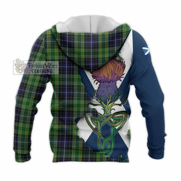 McKellar Tartan Family Crest Knitted Hoodie Scottish Thistle Celtic Inspired - Tartan Vibes Clothing
