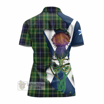 McKellar Tartan Family Crest Women's Polo Shirt Scottish Thistle Celtic Inspired - Tartan Vibes Clothing