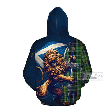 McKellar Tartan Family Crest Cotton Hoodie with Scottish Majestic Lion Pullover Hoodie - Tartan Vibes Clothing