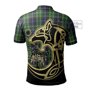 McKellar Tartan Polo Shirt with Family Crest Celtic Wolf Style - Tartan Vibes Clothing