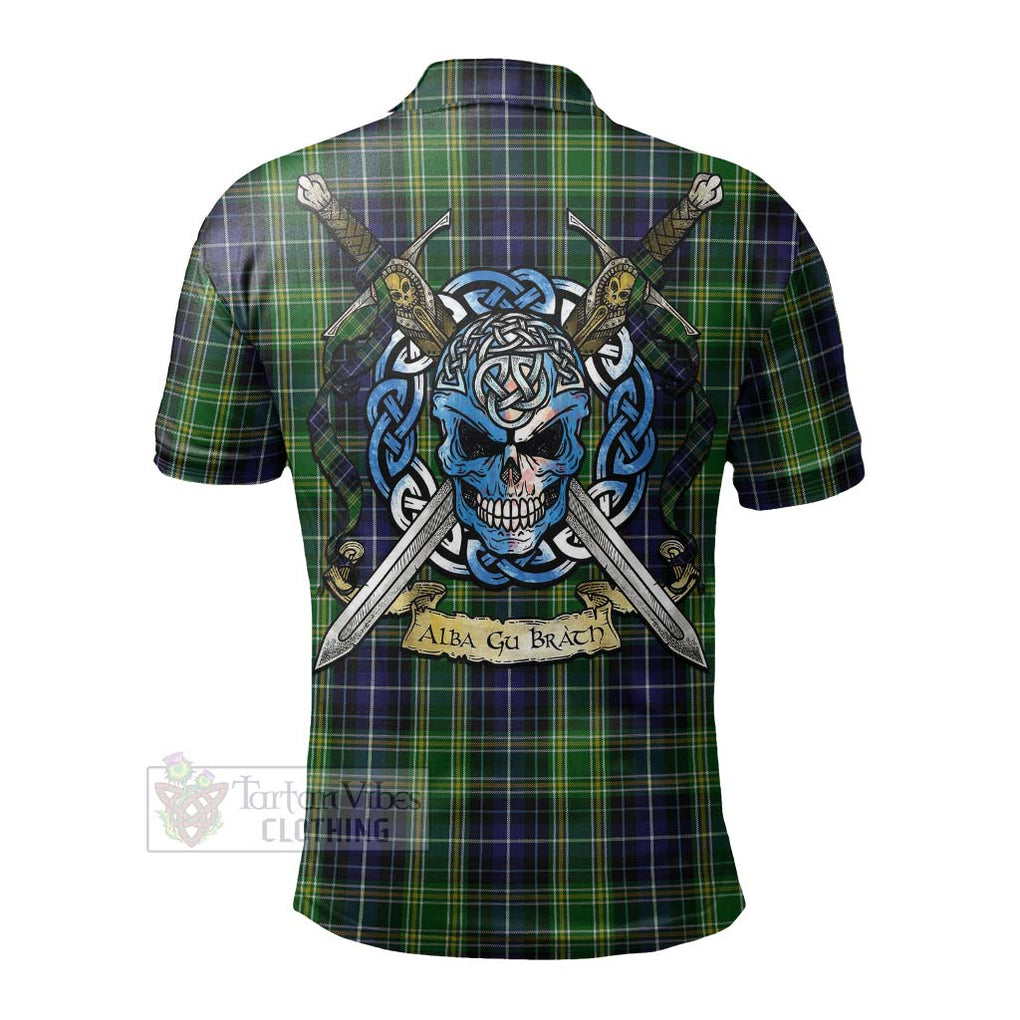 McKellar Tartan Polo Shirt with Family Crest Celtic Skull Style - Tartan Vibes Clothing