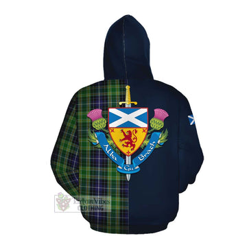 McKellar Tartan Cotton Hoodie Alba with Scottish Lion Royal Arm Half Style Pullover Hoodie - Tartan Vibes Clothing
