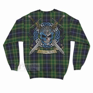 McKellar Tartan Sweatshirt with Family Crest Celtic Skull Style - Tartan Vibes Clothing