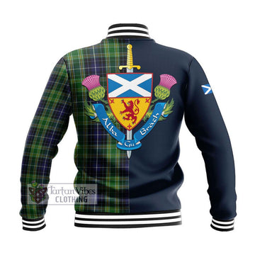 McKellar Tartan Baseball Jacket Alba with Scottish Lion Royal Arm Half Style - Tartan Vibes Clothing