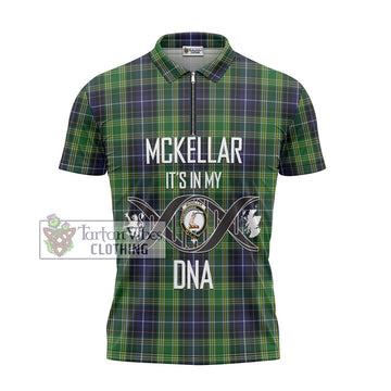 McKellar Tartan Zipper Polo Shirt with Family Crest DNA In Me Style - Tartan Vibes Clothing