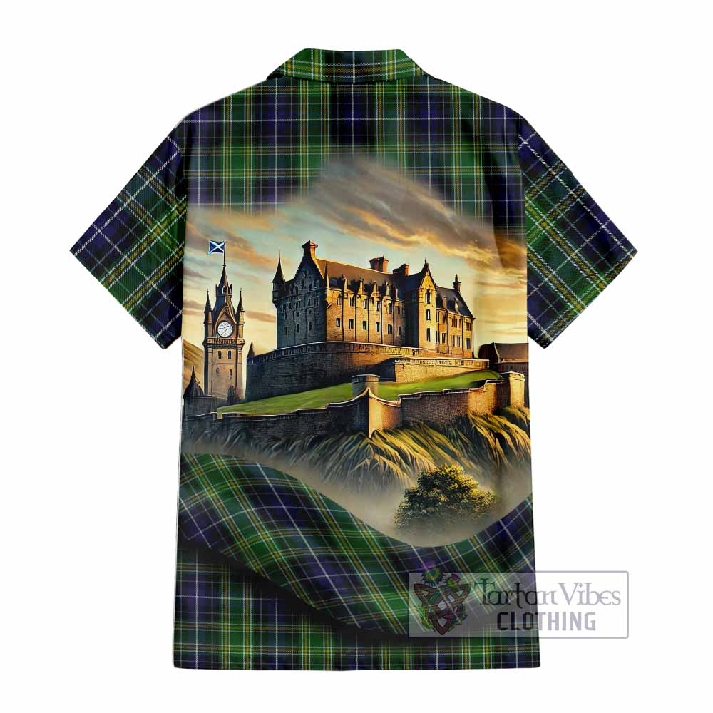 McKellar Tartan Family Crest Hawaiian Shirt with Scottish Ancient Castle Style - Tartan Vibes Clothing