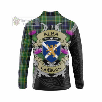 McKellar Tartan Family Crest Long Sleeve Polo Shirt Lion Rampant Royal Thistle Shield Celtic Inspired - Tartan Vibes Clothing