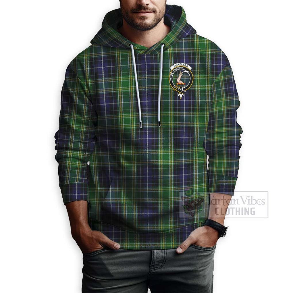 Tartan Vibes Clothing McKellar Tartan Hoodie with Family Crest Celtic Skull Style