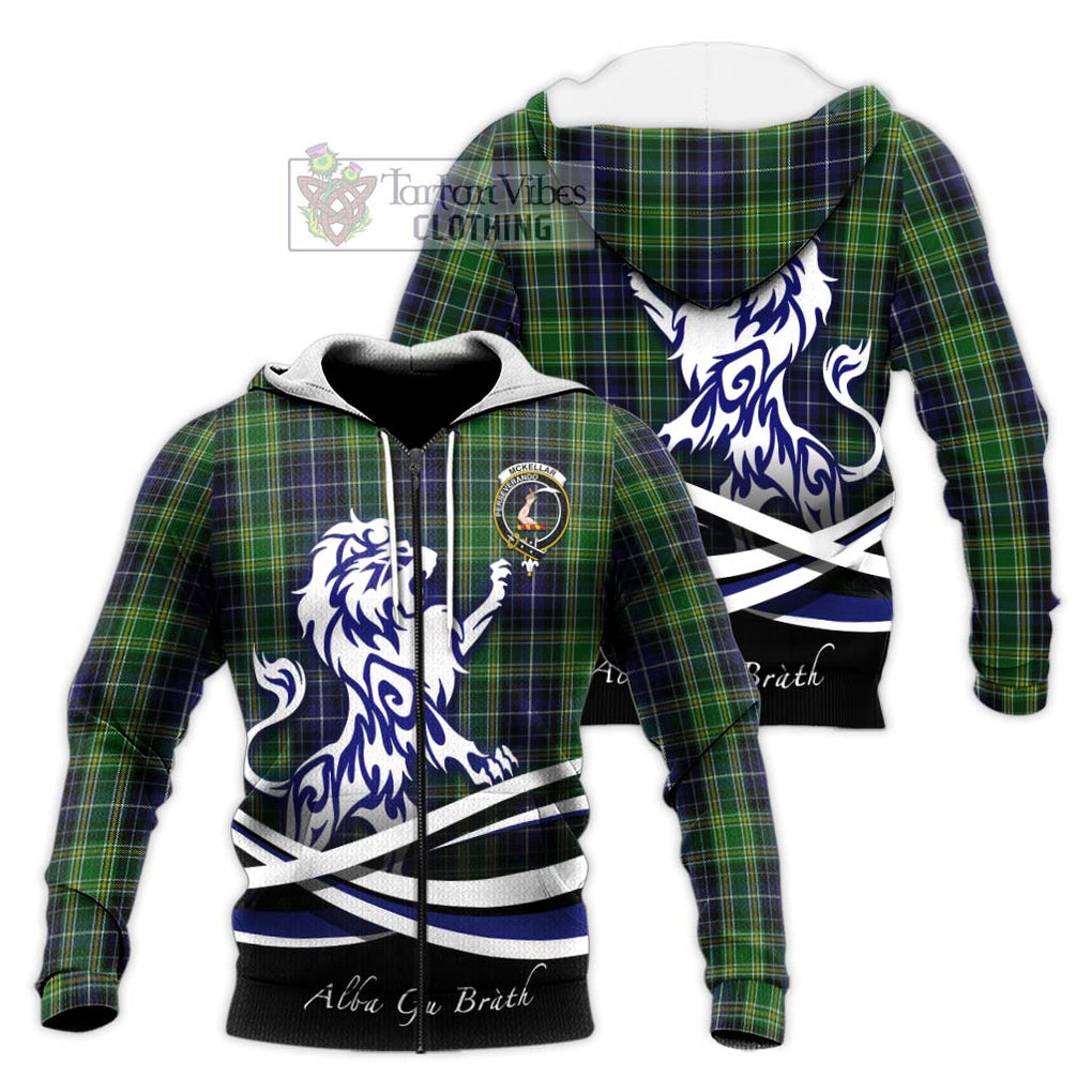 McKellar Tartan Knitted Hoodie with Alba Gu Brath Regal Lion Emblem Unisex Knitted Zip Hoodie - Tartan Vibes Clothing