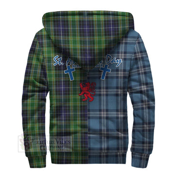 McKellar Tartan Sherpa Hoodie Happy St. Andrew's Day Half Tartan Style - Tartan Vibes Clothing